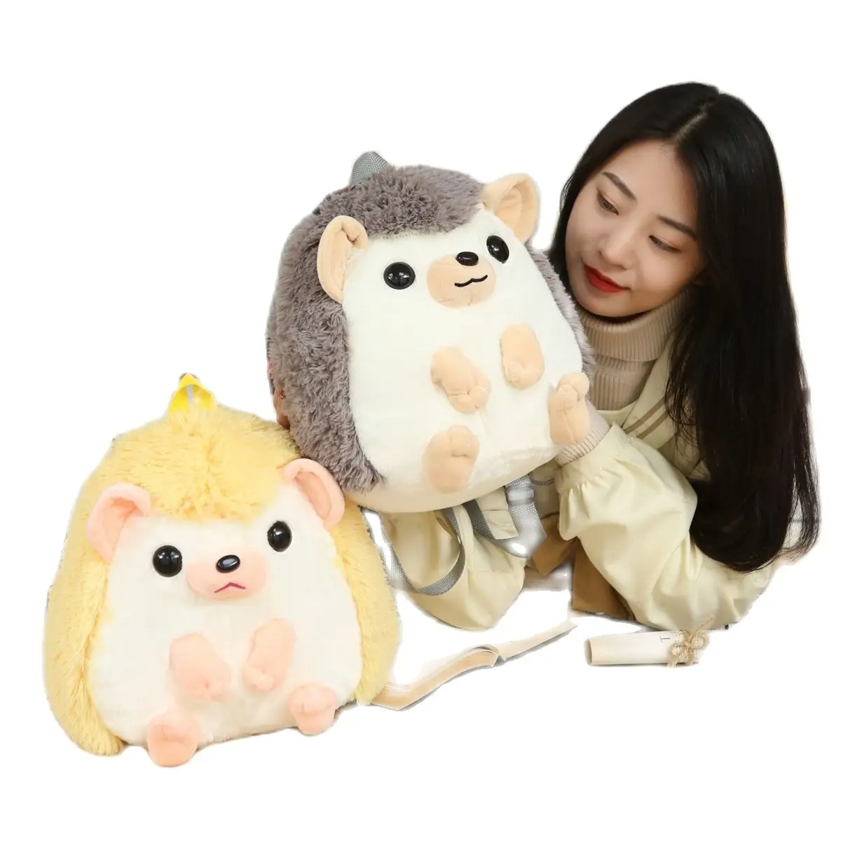 

Cute And Soft Hedgehog Plush Backpack Kawaii Comfortable School Bag Cartoon Animal Bag Children's Gift Boys And Girls Student