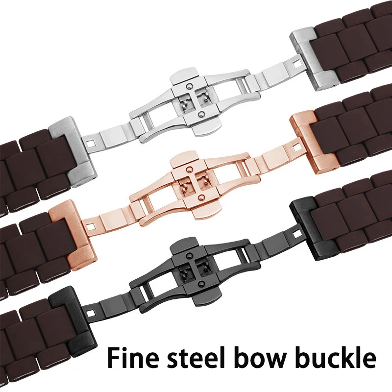 Replace Silicone Strap SWith AR5889 5890 5920 5919 Men's And Women's 20mm23mm Glue-Covered Steel Watch Band