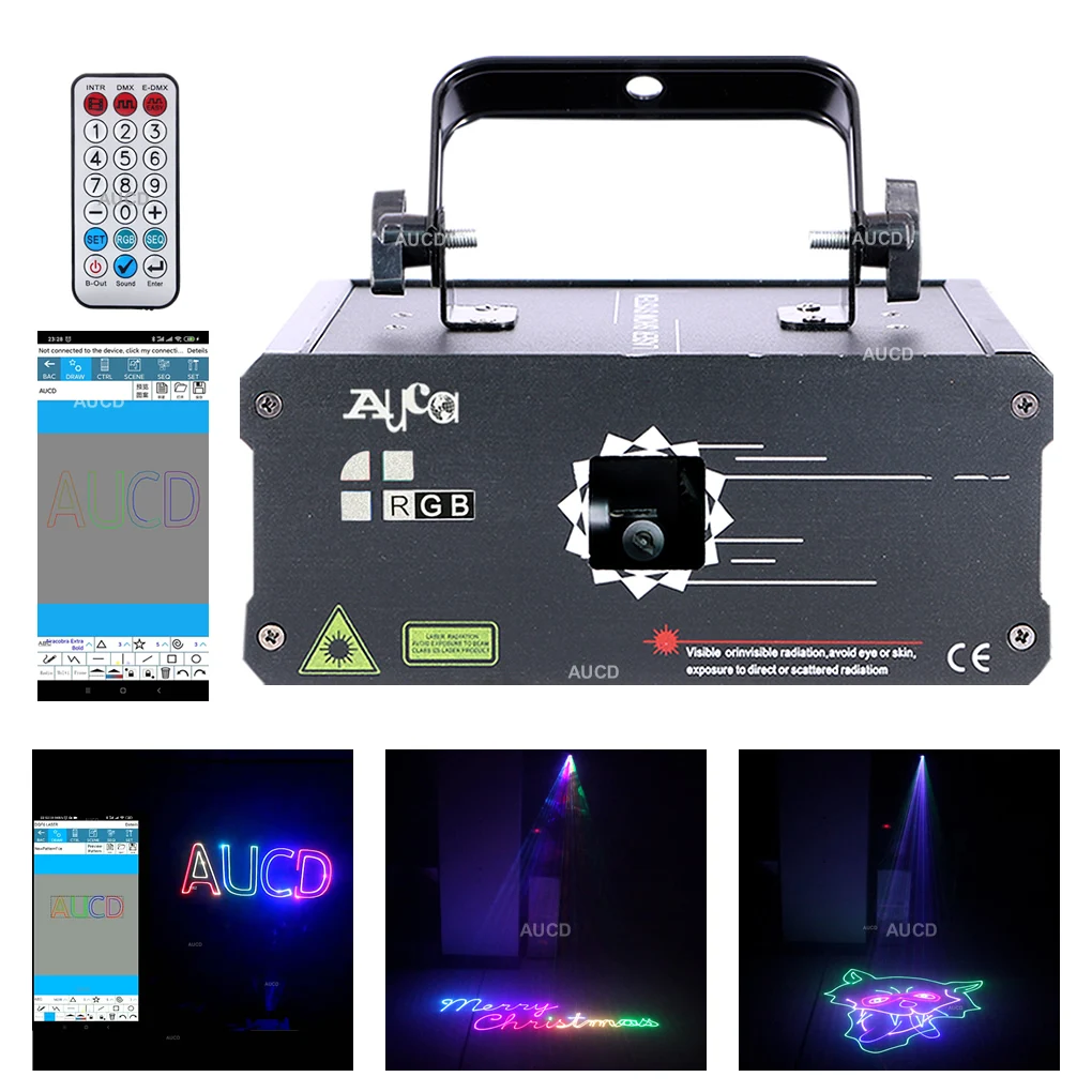 

1W RGB Fullcolor Remote & Phone App Edit Program Animation Scaner Beam Projector Laser DMX Pro Disco DJ Nightclub Stage Lighting