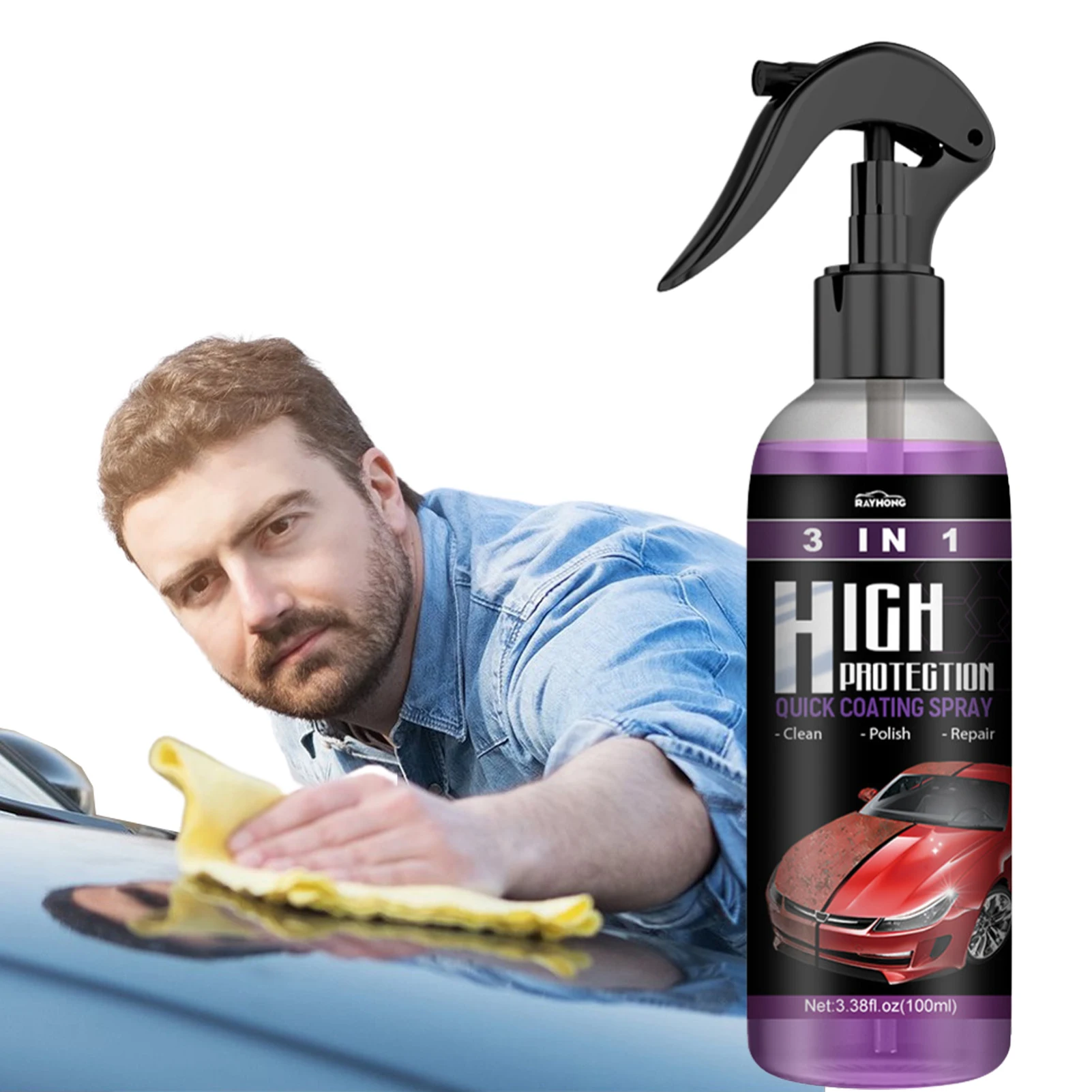 

Car Polish Spray 3 In 1 Car Paint Repair Waterless Car Wash Quick Car Coating Spray Easily Repair Paint Scratches Scratches