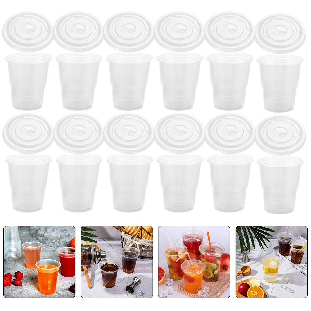 

50 Sets Disposable Drink Cup Wrapping Coffee Cups Lids Dessert Water Portable Ice Cool Beverage