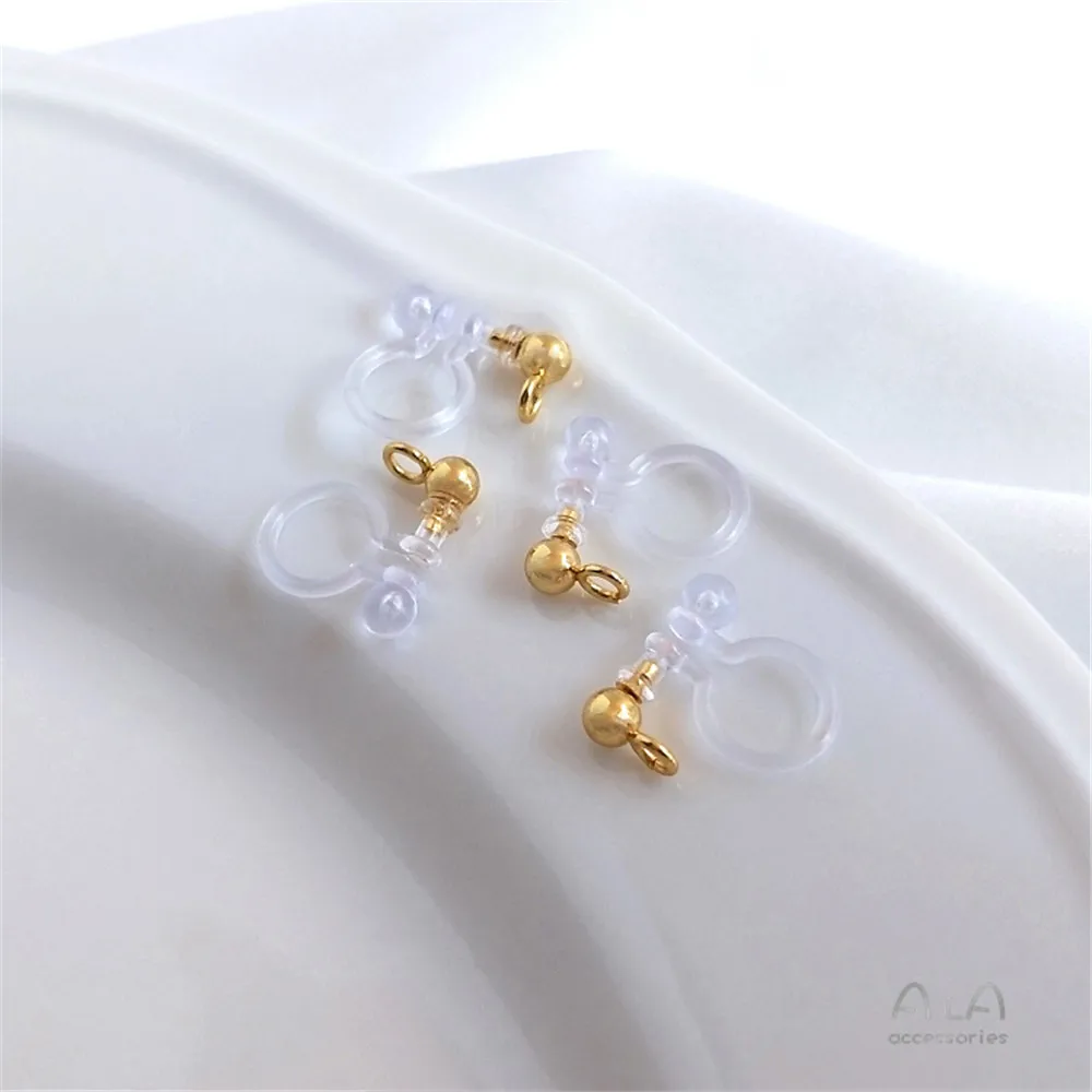 

14K Gold Filled Plated Japanese invisible ear clip hanging ear pin small no ear hole DIY earrings accessories