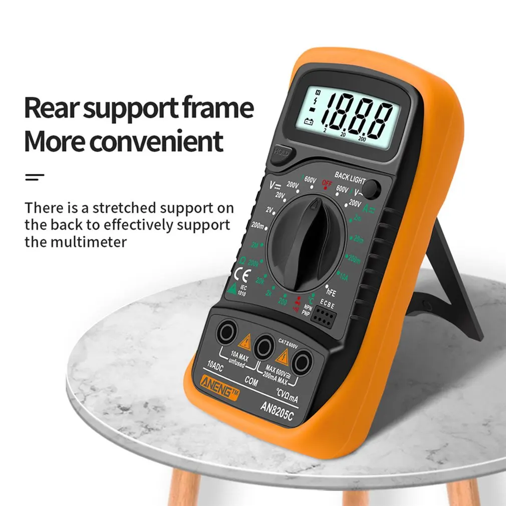

ANENG AN8205C Digital Multimeter AC/DC Ammeter Volt Ohm Test Meter Profession Multimetro With Thermocouple LCD Backlight Display