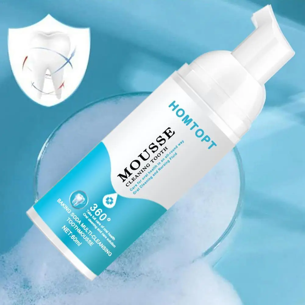 

60 мл ультратонкий мусс, пена для отбеливания зубов, пятна для очистки полости рта, чистый Новый дыхающий раствор для свежести зубов, пена для отбеливания зубов C5D1