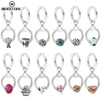 new maleladychild chain pendant key ring fit brand pendant beads jewelry silver plated pendant diy clothes bag car keychain