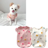 summer pet dog vest strawberry print dogs clothes thin pet pullover puppy small dog breathable knitting french bulldog chihuahua
