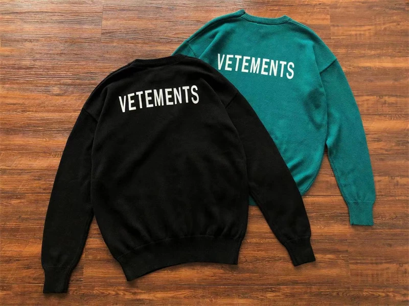 

Top Version Vetements Sweater Men Women Crewneck Sweaters Knitted Long Sleeve Sweater Fasion
