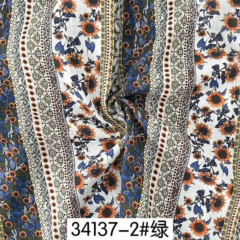 100*145 см мягкая вискоза хлопковая ткань с цветочным принтом для шитья