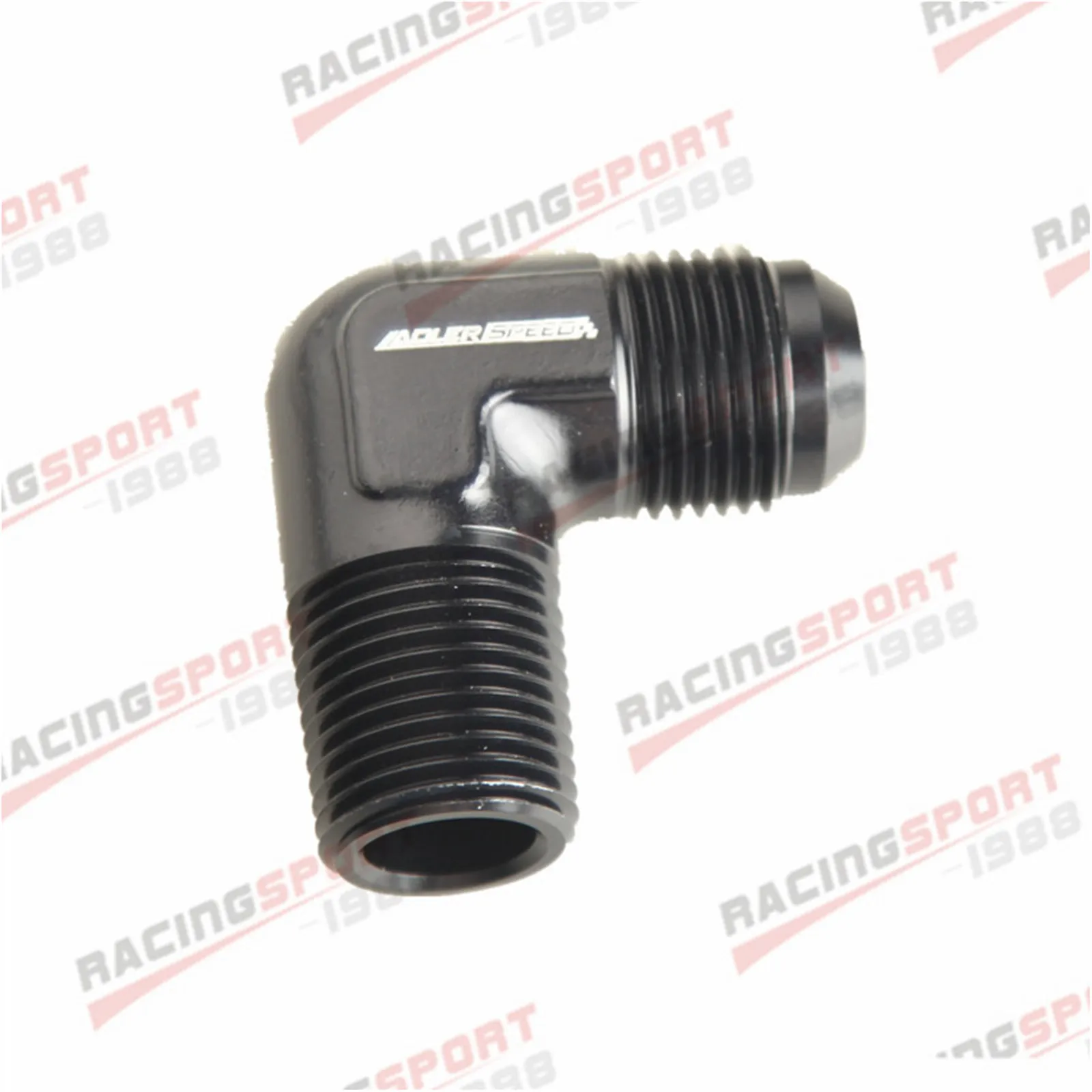 

-10 AN Male To 1/2" NPT Aluminum 90 Degree Elbow Fitting Adapter Black