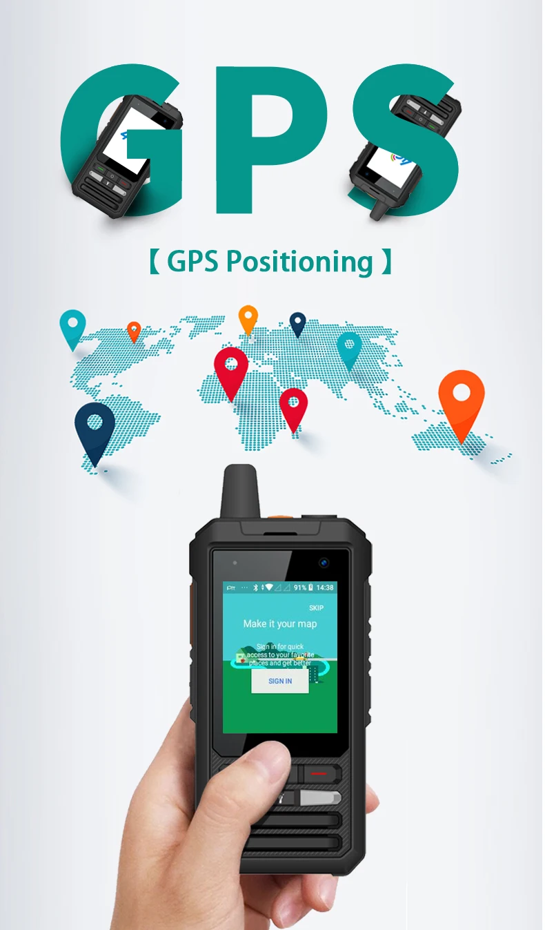 Anysecu W8 Mini Walkie Talkie Android 8.1Handheld Radio Station Conmunicator Transceiver Waterproof And Dustproof