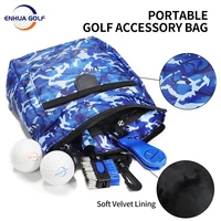golf towel microfiber camouflage printed pattern golf bagstowel brush tool kit with club groove cleaner golf divot tool