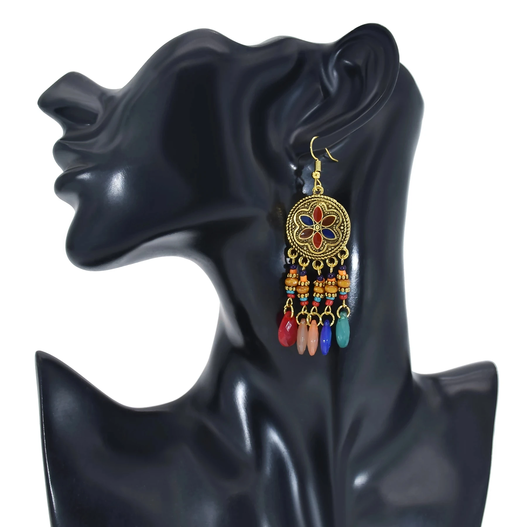 Винтажные бохемские этнические серьги-гирлянды с луной и бахромой для женщин на свадьбу, гипси, афганские, пакистанские, индийские украшения.