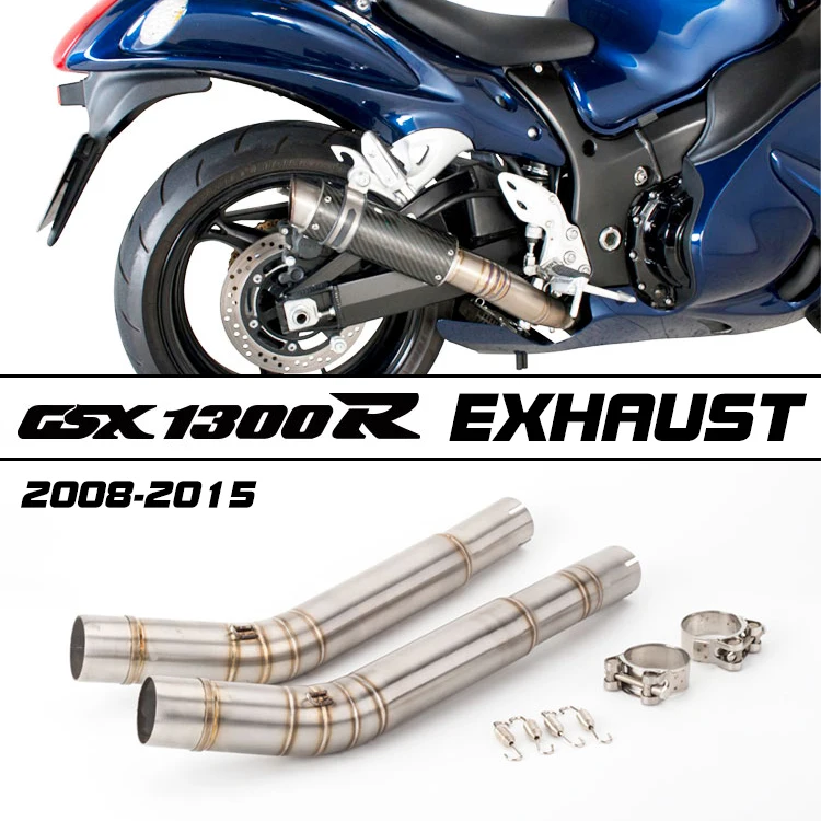 

51MM Motorcycle Exhaust Muffler Middle Link Pipe Tube Slip On For Suzuki Hayabusa GSX1300R GSXR1300 Hayabusa 1300CC 2008-2015