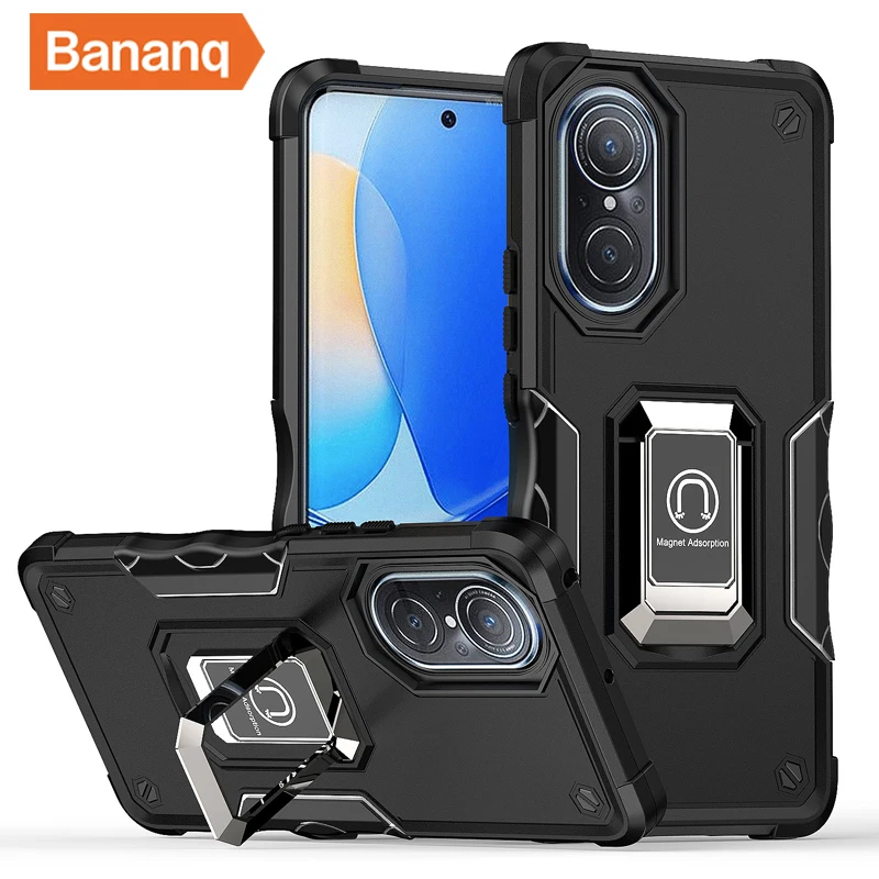 

Bananq Shockproof Armor Case For Honor 50 9X Pro X8 X9 X30 X30i Metal Ring Stand Cover For Huawei Y9S Nova 3i 9 SE Y70 Plus Y90