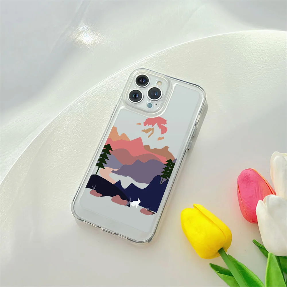 

Phone Case For iPhone 14 Plus 12 ProMax Abstract Cartoon Cases For iPhone 13 Mini 11 8 XR XS Max Transparent Soft Silicone Cover