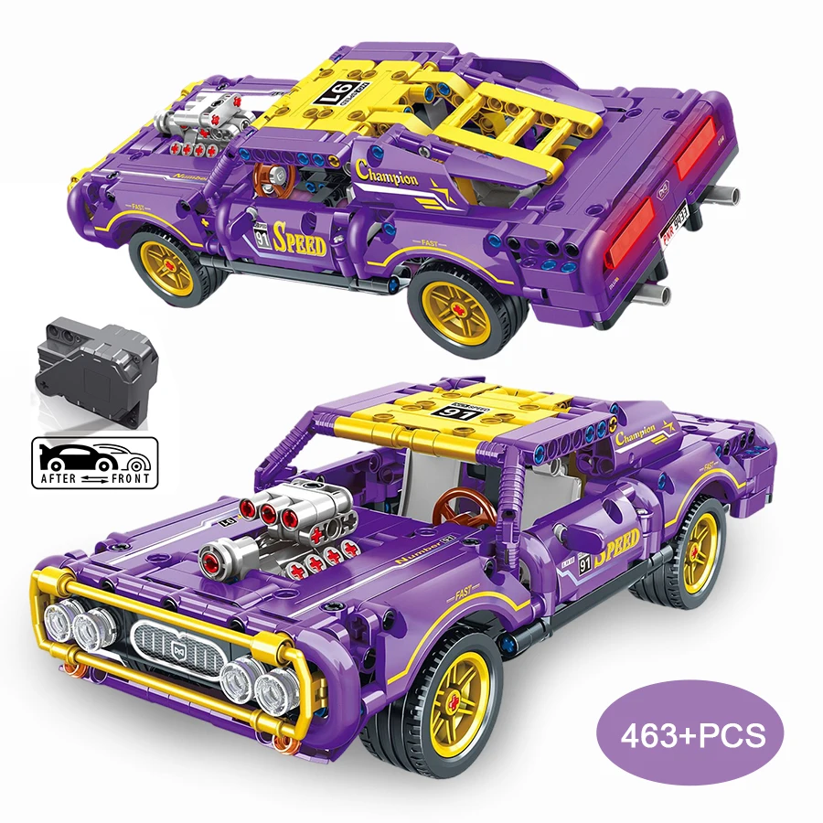 

City Sports Car Technical Building Blocks Pull Back Mechanical Racing Vehicle MOC Model Bricks Gifts Toys for Children Boys