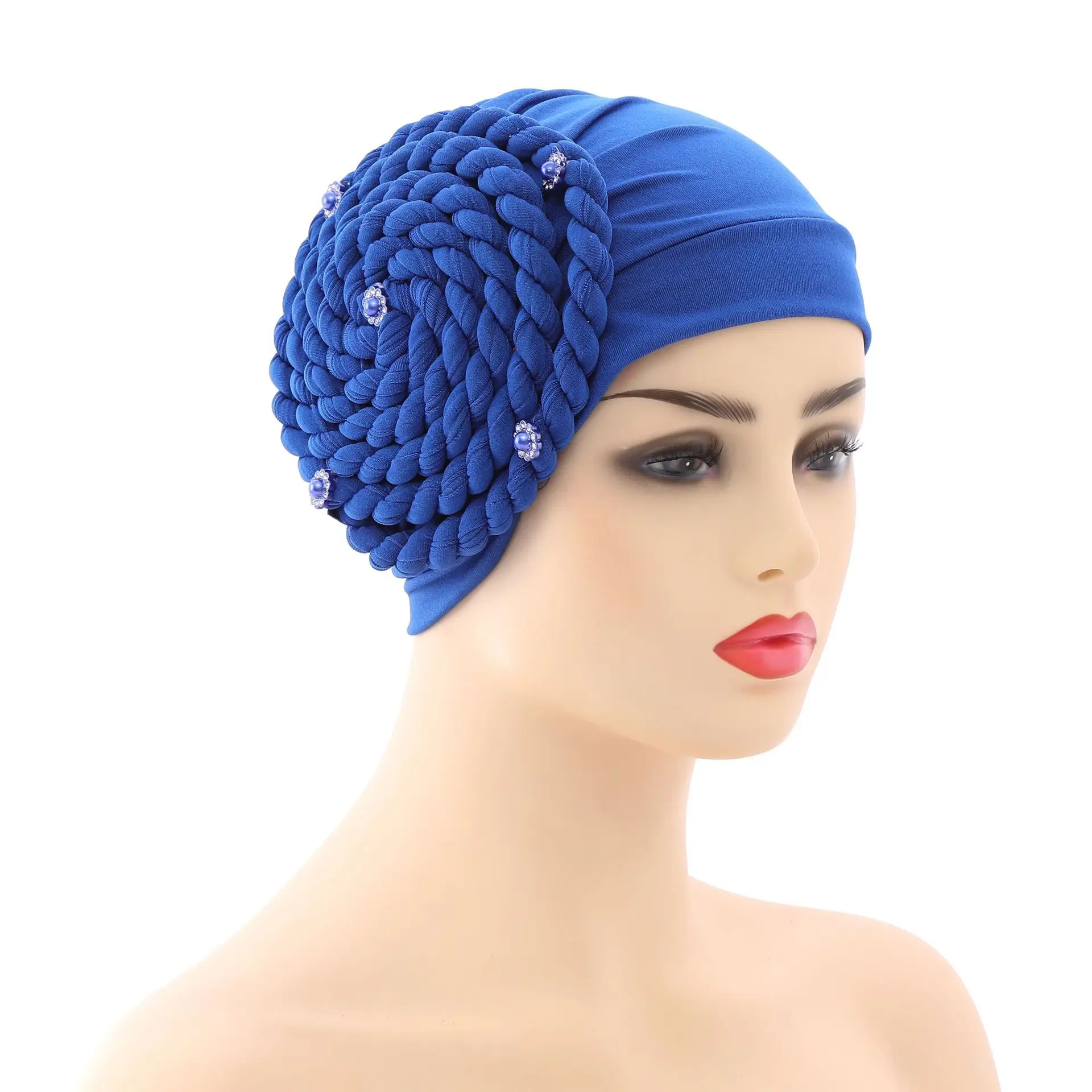 

Summer New Arrival African Women Solid Color Headtie African Caps African Headtie Women Hats