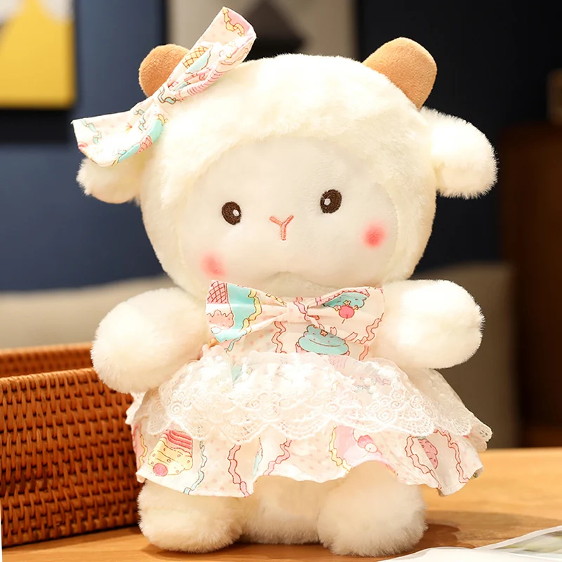 

Кукла из ягненка, подарок на день рождения, плюшевая игрушка в виде овцы, лужайка, Спящая, Успокаивающая кукла, сопровождающая сон, кукла, милая мягкая игрушка