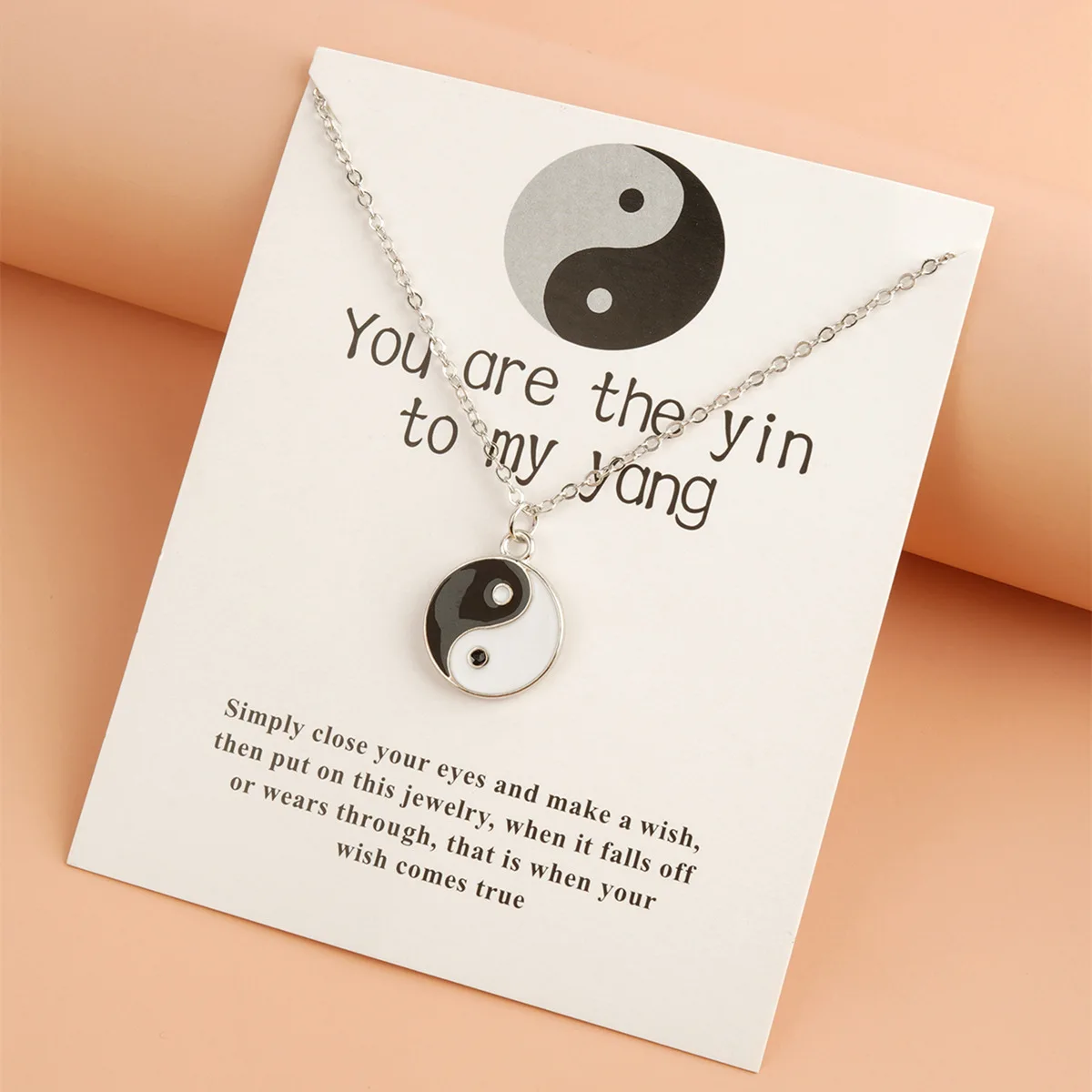 

TULX Fashion Gossip Tai Chi Necklaces For Women Men Black and White Yin Yang Pendant Necklace Friendship Unisex Jewelry