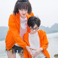 new summer one pieces parent child outfit family childrens sunscreen boys girls hooded beach breathable skin coat mother child