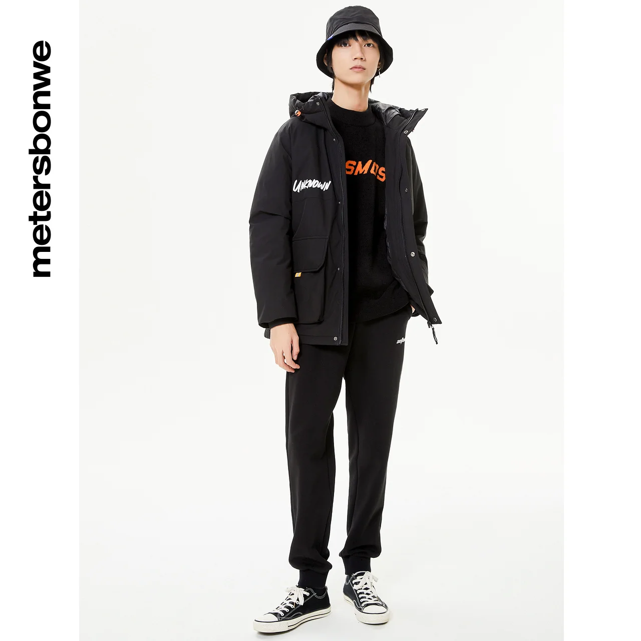 Metersbonwe Long Down Jacket Men Winter 80% Gray Duck Down Hooded Men Anti-snow Winter Down Coat Brand Loose Outerwear Warm Coat