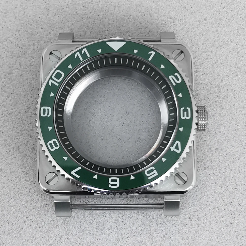 

GEERVO Новый 42 мм NH35 чехол для часов квадратный из нержавеющей стали сапфировый кристалл для NH36 механизм черный тень 100 м водонепроницаемый