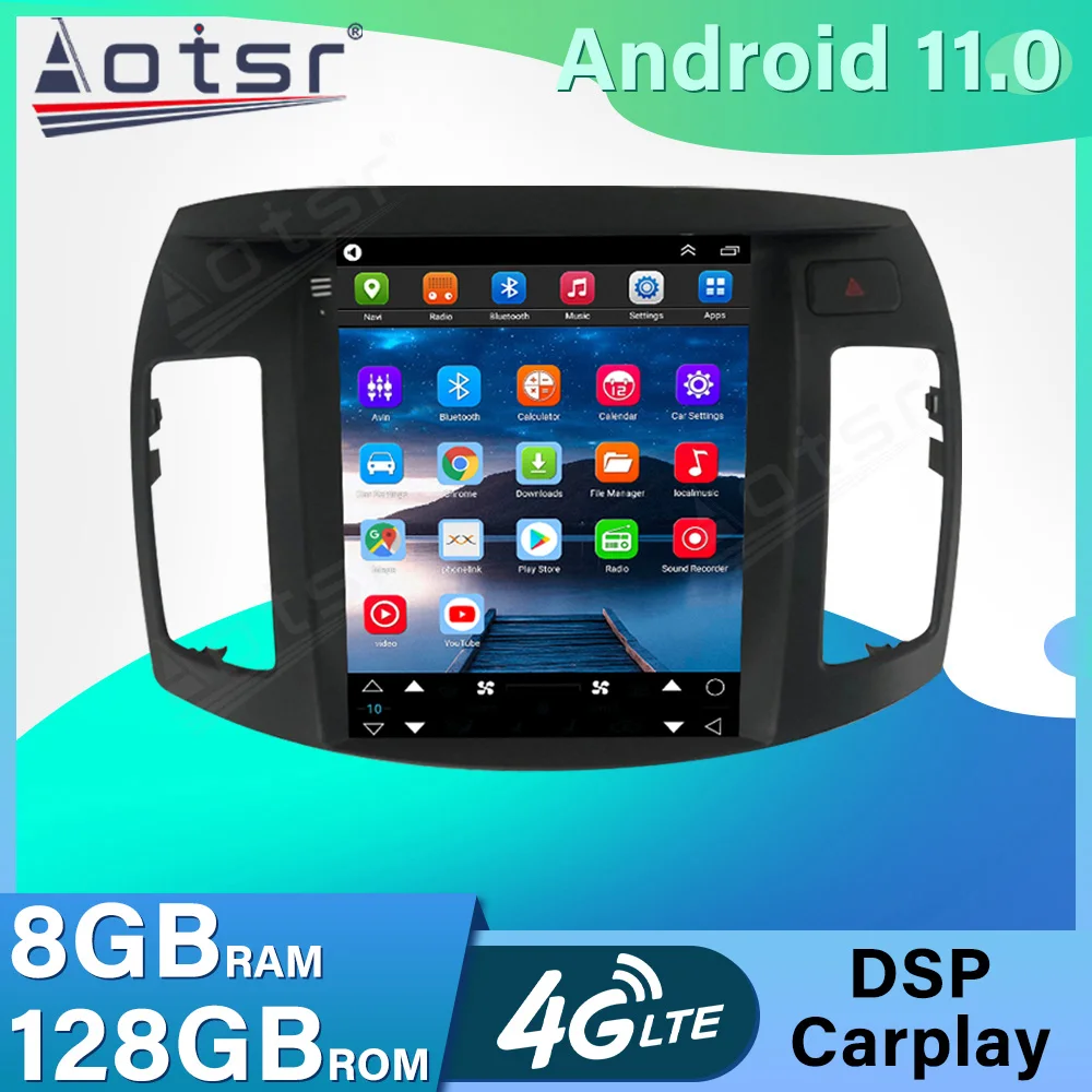 

Tesla Style Android 11 For Hyundai ELANTRA 2008 2009 2010 Car Radio 8+128G DSP Multimedia Player Auto Stereo Head Unit GPS Navi