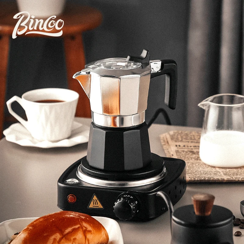 Bincoo Double Valve Moka Pot Espresso Portable Coffee Maker Aluminum Coffee Accessories Italian Coffee Macine for Home Outdoor