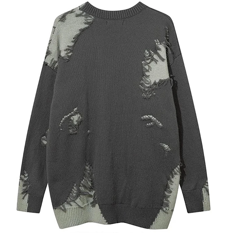 Свитер Raggedy мужская одежда трикотаж зимние свободные вязаные уродливые свитера