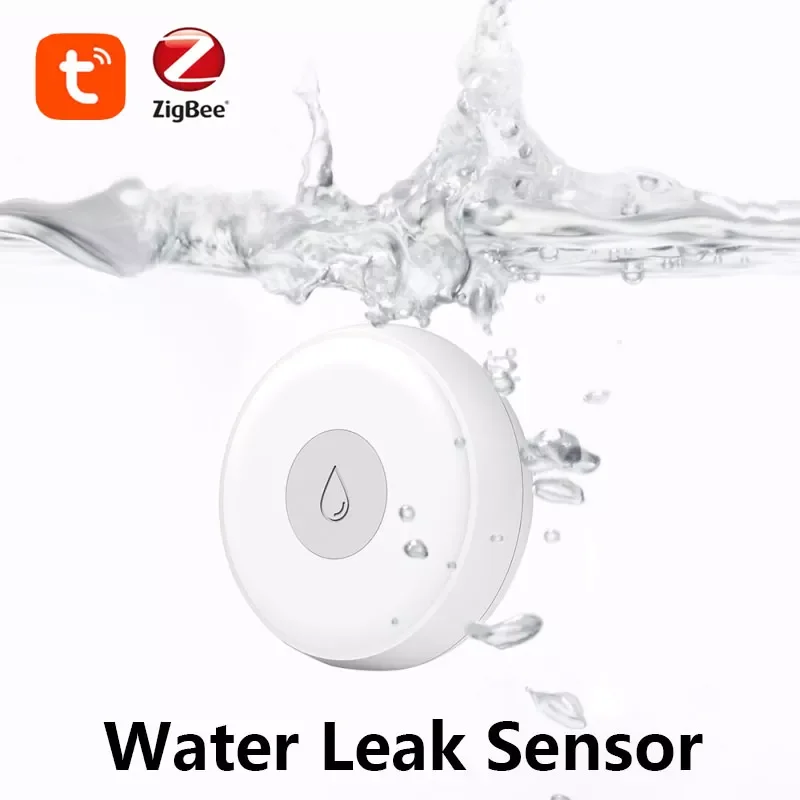 

Датчик утечки воды Tuya Zigbee, умный детектор утечки, с сигнализацией, поддержка Zigbee Gateway, для умного дома