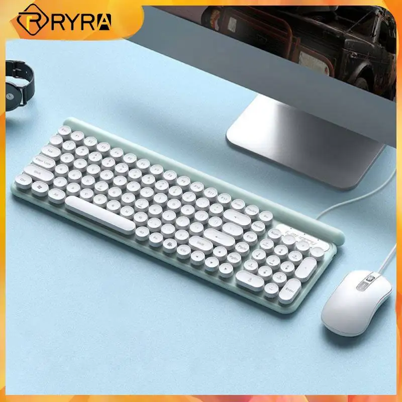 

RYRA 102 Keys Wired Keyboard And Mouse Set Silent USB Keyboard And 6 Keys Mouse Kit PC Laptop LED Gamer Key Panel Office Wired