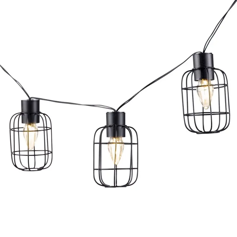 

6 ft L Solar Patio Lights with Black Wire Frames