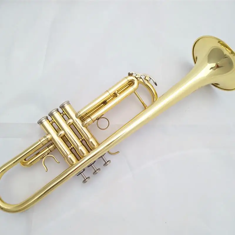 

Professional B Flat Three Tone Trumpet Brass Material Musical Trompeta Wind Instrument Suitable for Beginner Professional Player