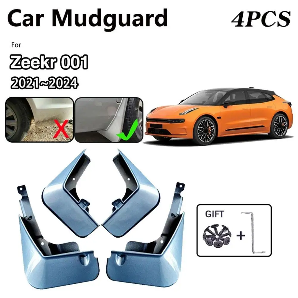 

Car Fender For Zeekr 001 Accessories 2021~2024 2023 2022 Front Rear MudFlaps Spray Baking Paint Mudguards Mud Guard Splash Flaps