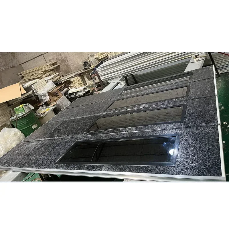 Стальная стеклянная распашная дверь для гаража