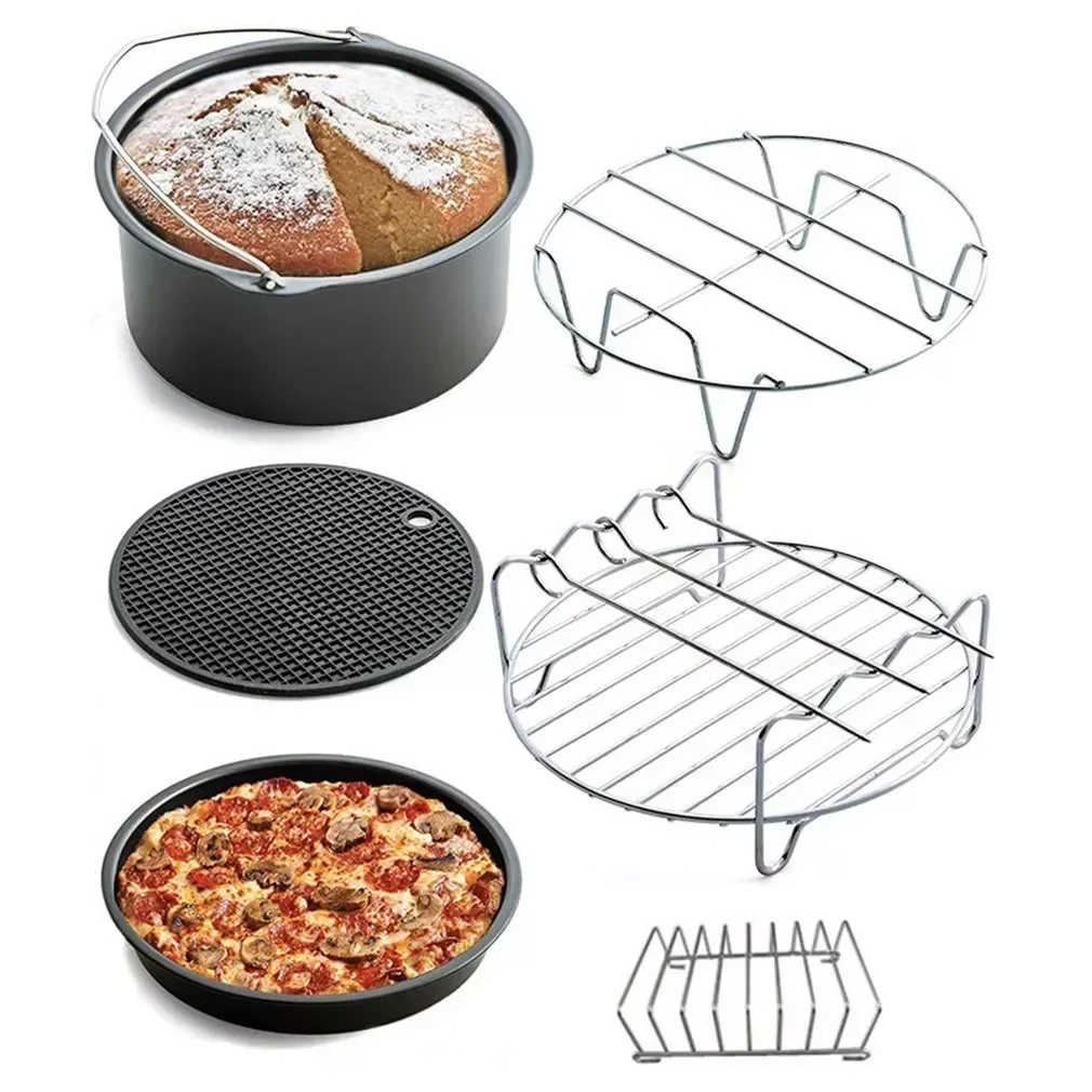 

NEW2023 Fryer Accessories Anti Scald Metal Bracket Silicone Pad Heat-resistant Kitchen Clamps Air Fryer Part