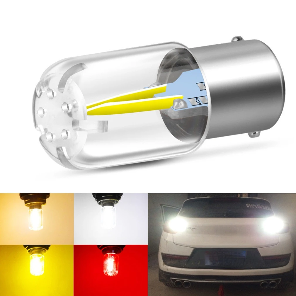 

1pc Super Bright COB P21W BA15S 1156 1157 BAY15D P21/5W Led Bulbs Car Turn Signal Lamp Auto Reverse Lights Yellow Red White 12V