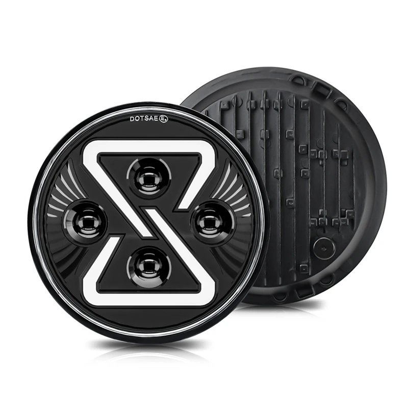 7-дюймовая круглая светодиодная фара 200 Вт 30000LM с желтыми ангельскими глазами для