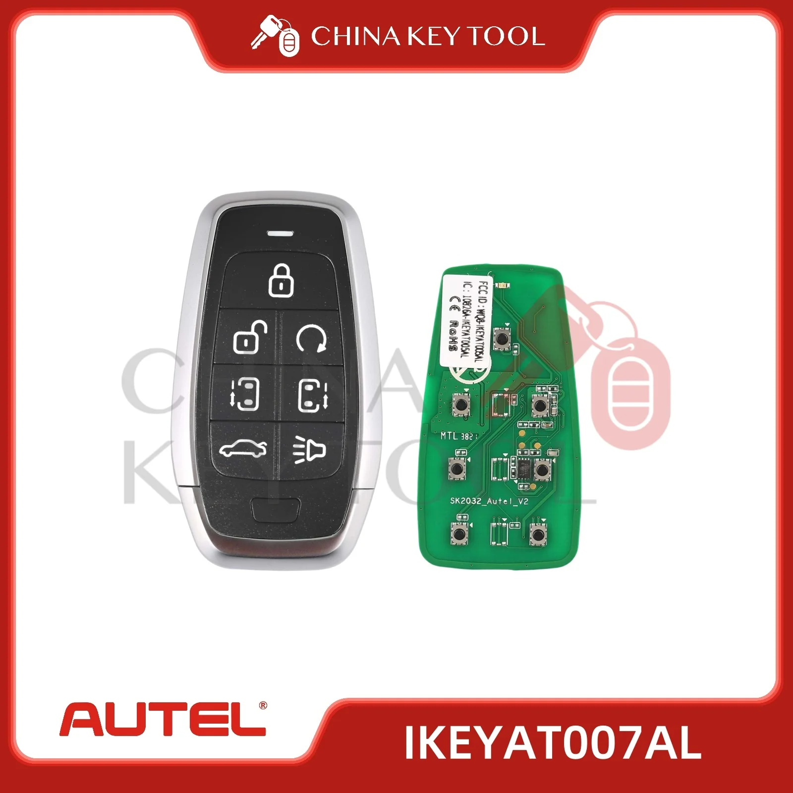 

1 шт. Autel Ikey IKEYAT007AL AT007AL независимый универсальный смарт-дистанционный ключ 7 кнопок для смарт-ключа Autel для KM100 IM508 IM608