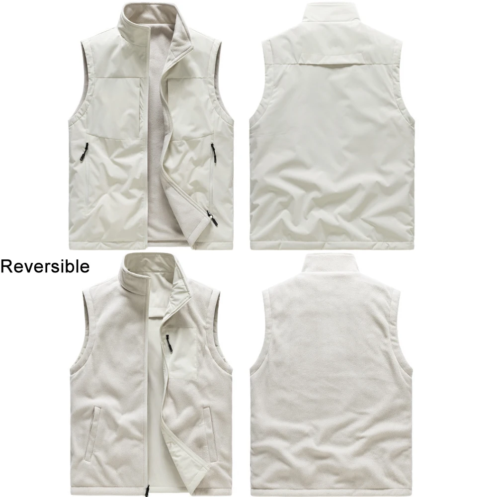 Мужская повседневная куртка с двусторонней подкладкой и воротником-стойкой