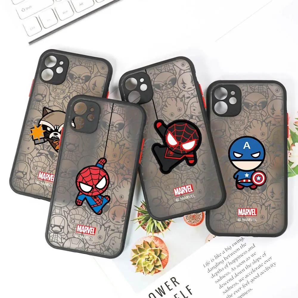 Marvel Comics Spider-Man Phone Case For iPhone 16 15 14 13 Pro Max 12 11 SE2020 X XS 7 8 Plus Matte Fundas Clear Back Covers