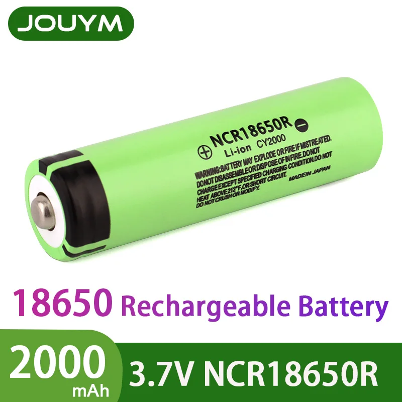 JOUYM 18650 NCR18650R 3,7 в 2000 мАч литиевая аккумуляторная батарея с заостренным носком (без печатной платы) для фонариков JOUYM 18650 NCR18650R 3,7 в 2000 мАч литиевая аккумуляторная батарея с заостренным носком (без печатной платы) для фонариков