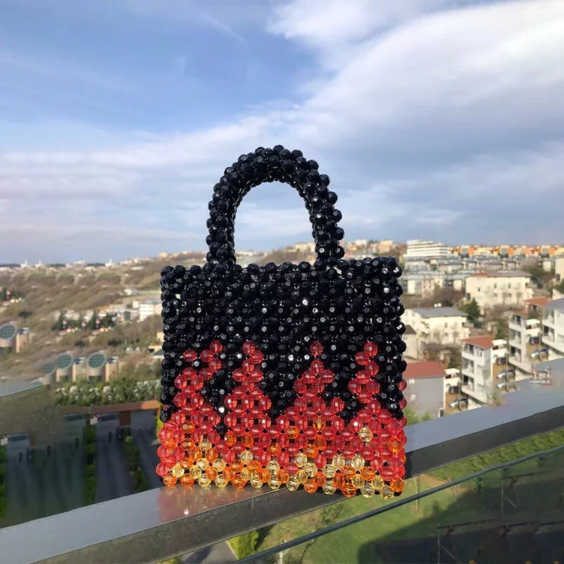 Женская сумка-тоут с рисунком огня модная женская сумка со стразами красная для