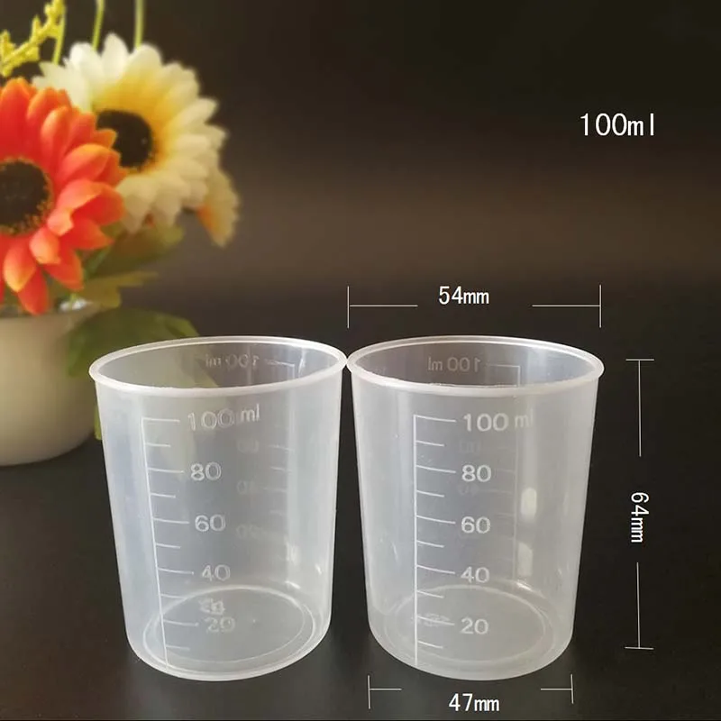 

10pcs 100ml Measuring Cups Transparent For Kitchens Laboratories Light Weight Plastic Multi-purpose Kitchen Tools Accessories