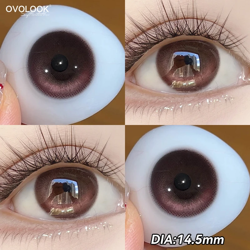 Фото OVOLOOK - Гибридные цветные контактные линзы с фиксированной осью, не вызывающие раздражения, для женщин, с эффектом водянистой глянцевой поверхности. №3