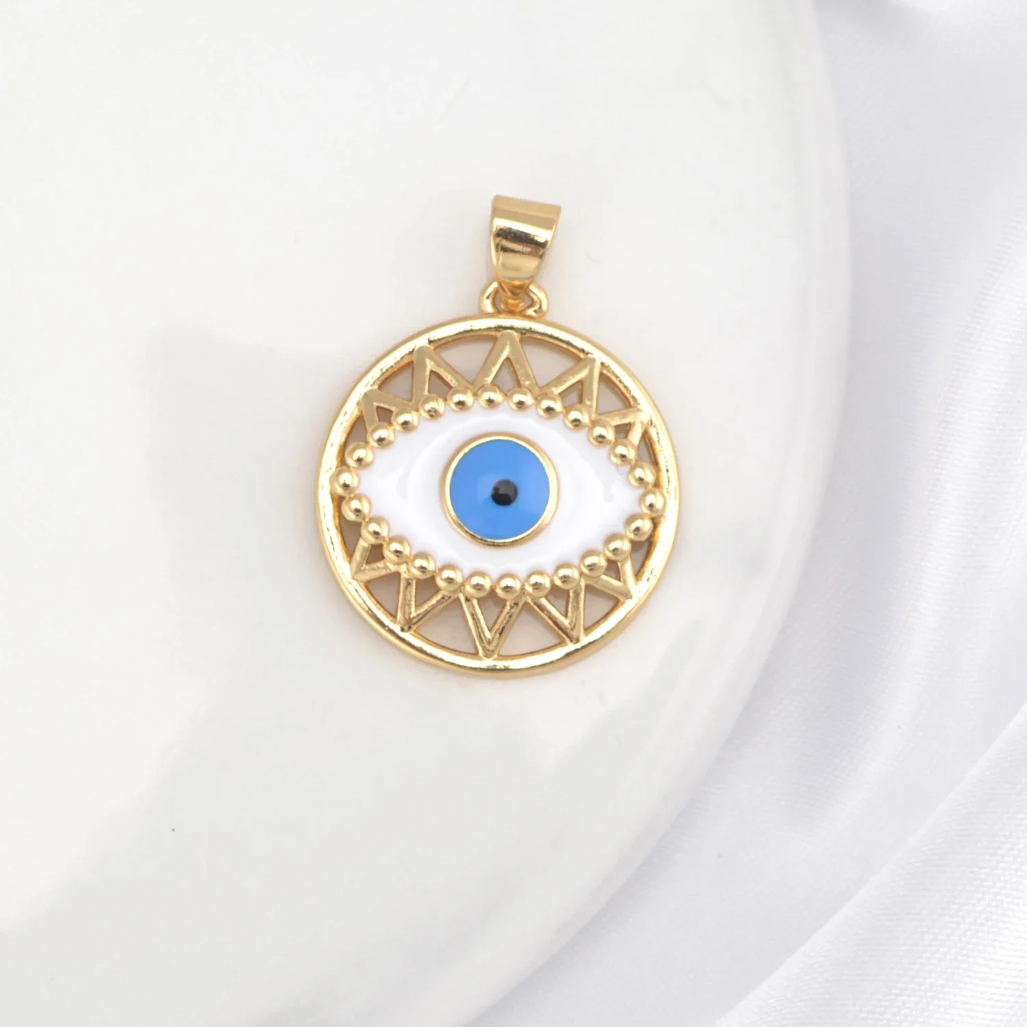 Медные позолоченные подвески эмаль Турция Греция сглаза Amuleti кристалл