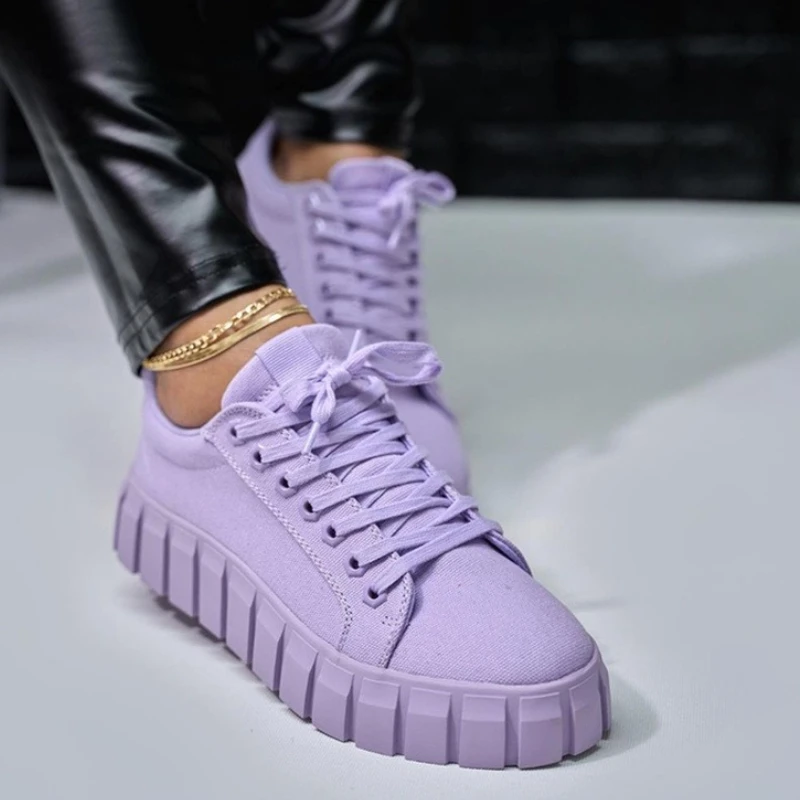 

Platform Sneakers Women Spring Autumn Round Toe Large Size Casual Outdoor Running Vulcanized Shoes Zapatos Deportivos Para Mujer