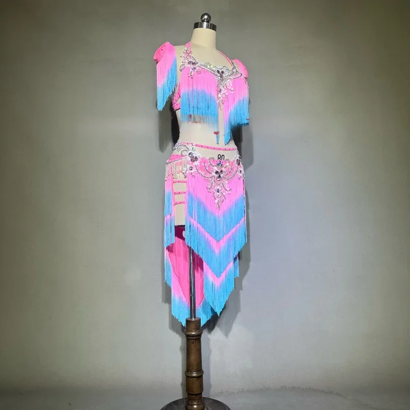 Комплект BellyDance элитный роскошный бюстгальтер со стразами на заказ + юбка с