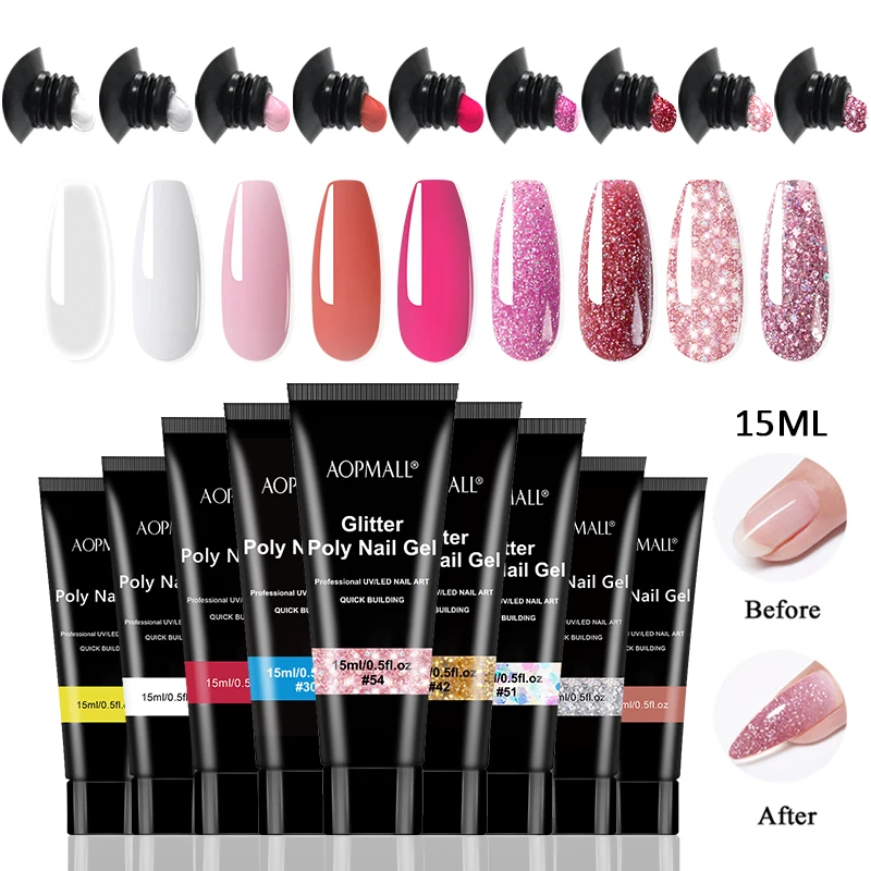 Набор для быстрого наращивания ногтей Желейный УФ-гель 9 цветов салонный дизайн