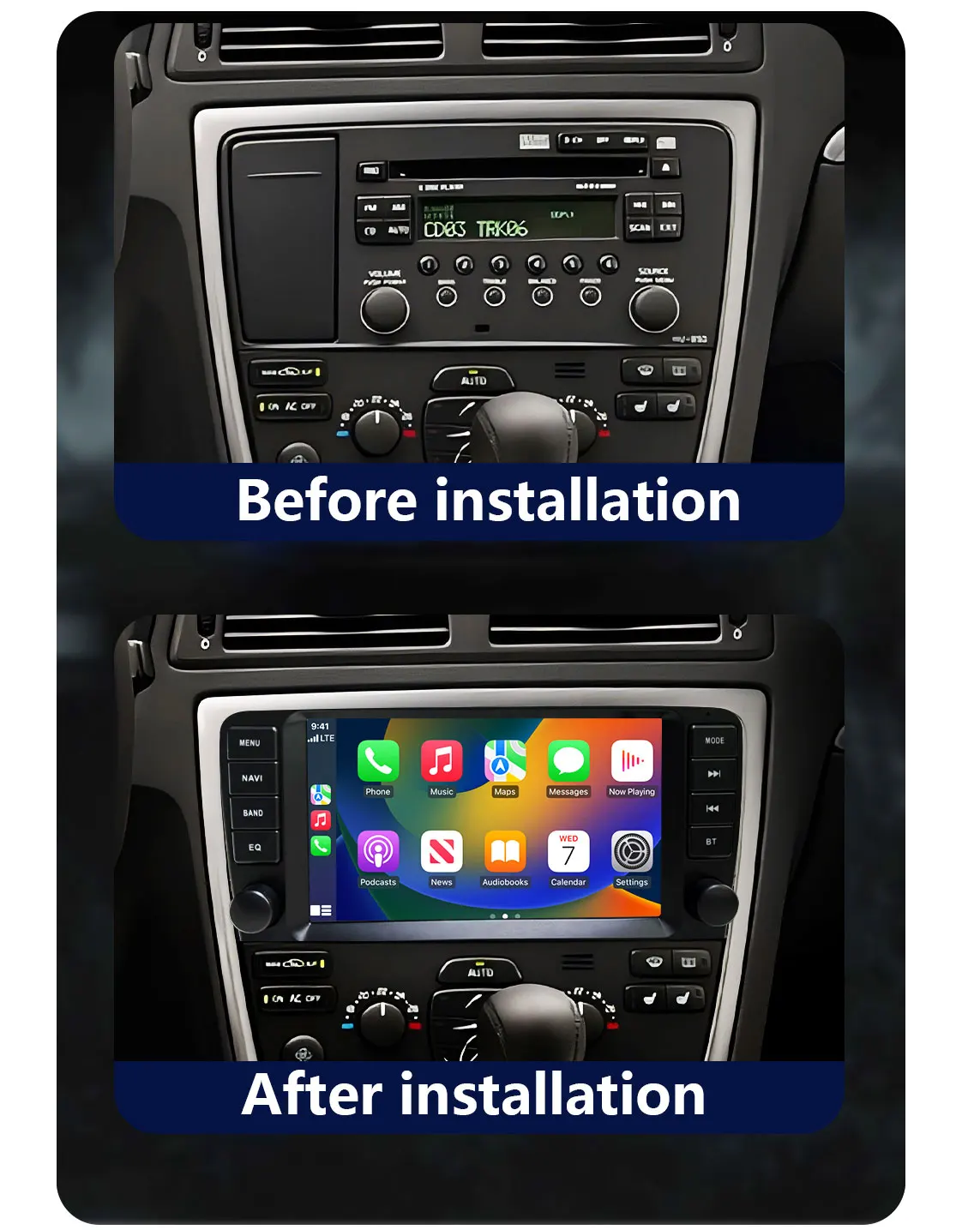 Фото CHSTEK автомобильный Odtwarzacz мультимедийный для Volvo S60 S40 XC70 V70 V40 2005-2009 CarPlay Bluetooth навигация WiFi стерео №2